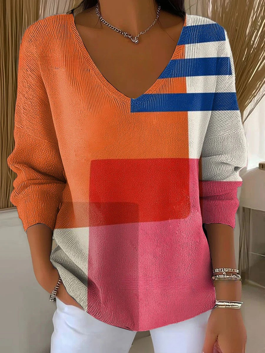 Julie's – Knitted Sweater with V-Neck