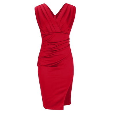 Floria – Fitted Dress with V-neck and Slit