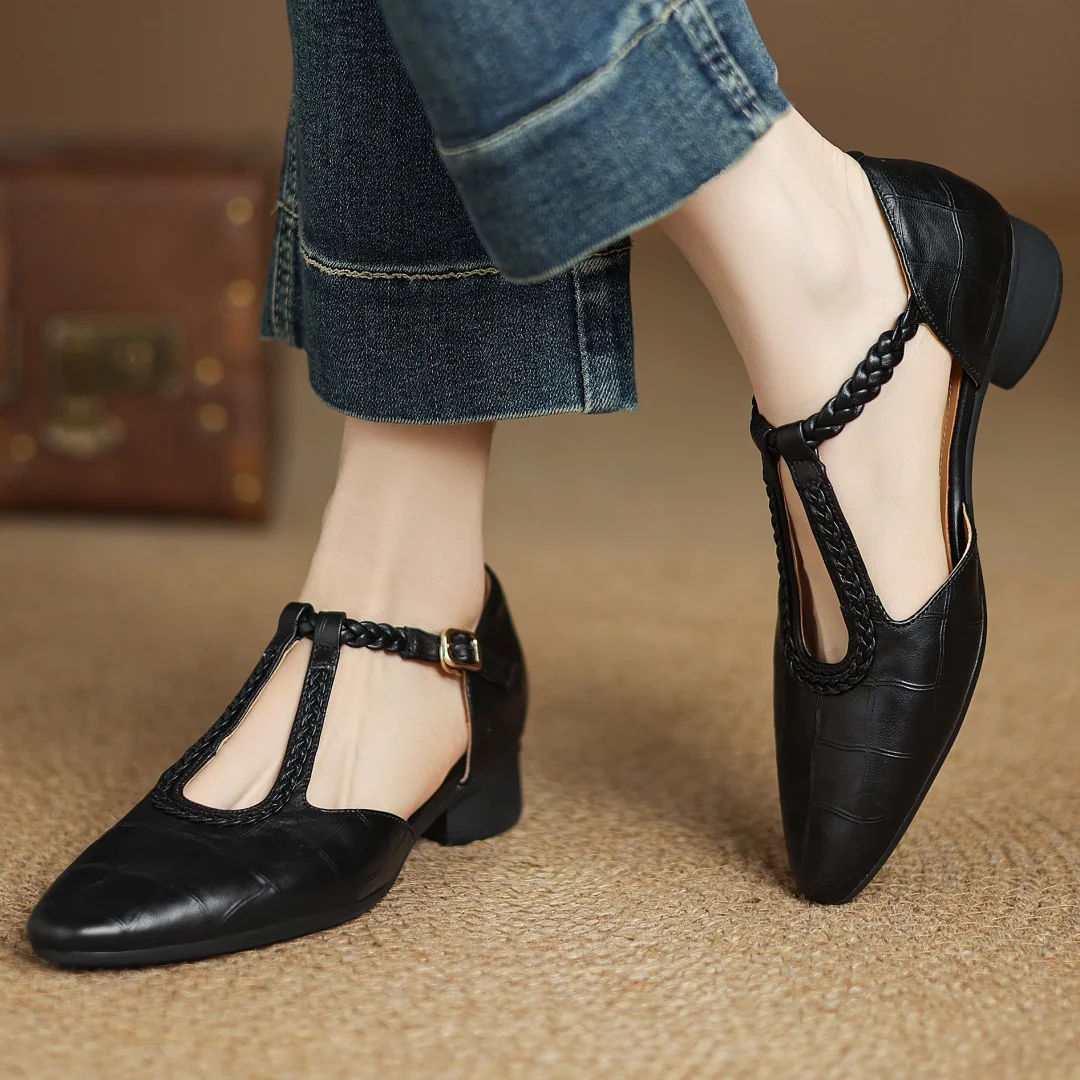 Sarah - Leather Mary Janes