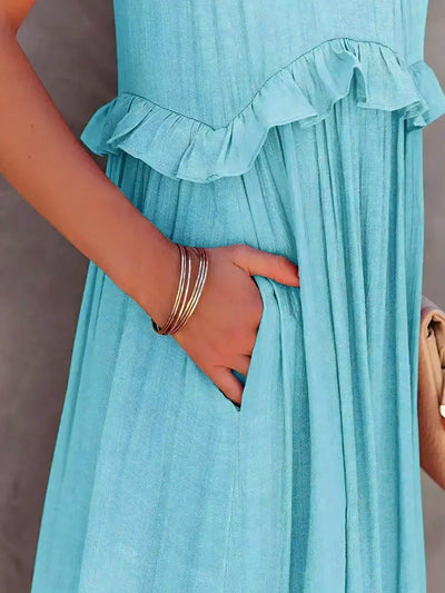 Robyn - Halter Ruffle Maxi Dress